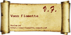 Vass Fiametta névjegykártya